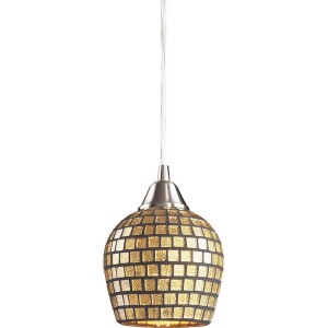 Подвесной светильник 528 528-1GLD satin nickel / gold leaf mosaic