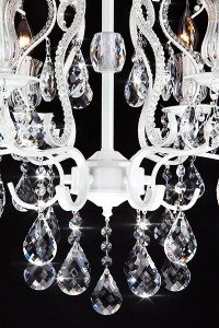 Подвесная люстра Blossom 10077/6 глянцевый белый/прозрачный хрусталь Strotskis