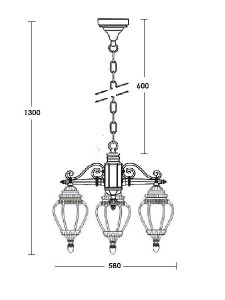 Уличный светильник подвесной 89570/3/16L Bl