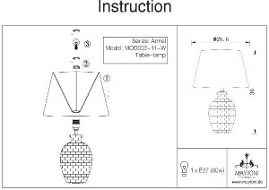 Интерьерная настольная лампа Adeline Z003-TL-01-W
