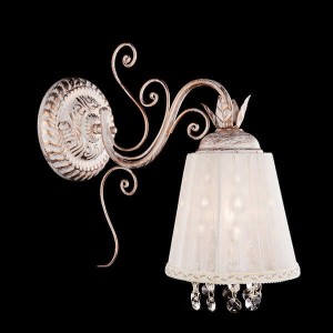 Бра 10007 10007/1 белый с золотом/прозрачный хрусталь Strotskis