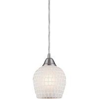 Подвесной светильник 528 528-1WHT satin nickel / white mosaic