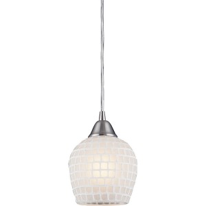 Подвесной светильник 528 528-1WHT satin nickel / white mosaic