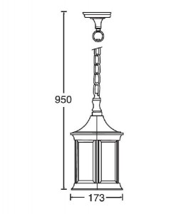 Уличный светильник подвесной 89805S Gb
