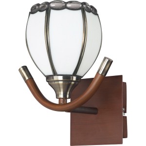 Бра 607 607-01-51 antique brass + walnut + tiffany