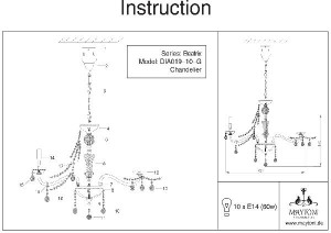 Подвесная люстра Beatrix DIA019-10-G