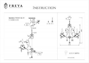 Подвесная люстра Dezi FR3040-PL-06-WG