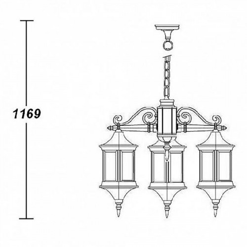 Уличный светильник подвесной  89870/3L Gb