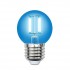 Лампочка светодиодная  LED-G45-5W/BLUE/E27 GLA02BL картон