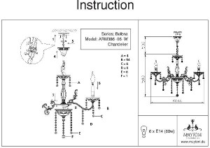 Подвесная люстра Bellona ARM386-06-W