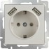 Розетка Слоновая кость WL03-SKGS-USBx2-IP20