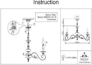 Подвесная люстра Perla ARM337-07-R
