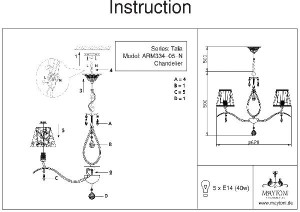 Подвесная люстра Talia MOD334-PL-05-N