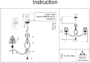 Подвесная люстра Talia MOD334-PL-08-N