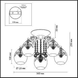 Потолочная люстра Tinetta 3256/5C