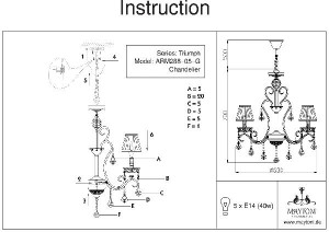 Подвесная люстра Triumph ARM288-05-G