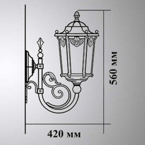 Настенный фонарь уличный Ретро 34-001-ЧЗ