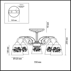 Потолочная люстра Veva 3003/5C