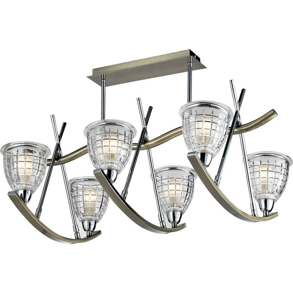 Потолочная люстра 403 403-06-13 chrome + antique brass Потолочная люстра 403 403-06-13 chrome + antique brass