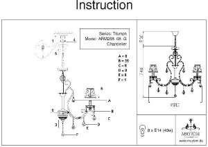 Подвесная люстра Triumph ARM288-08-G