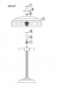 Интерьерная настольная лампа Cremlin 1274-3T
