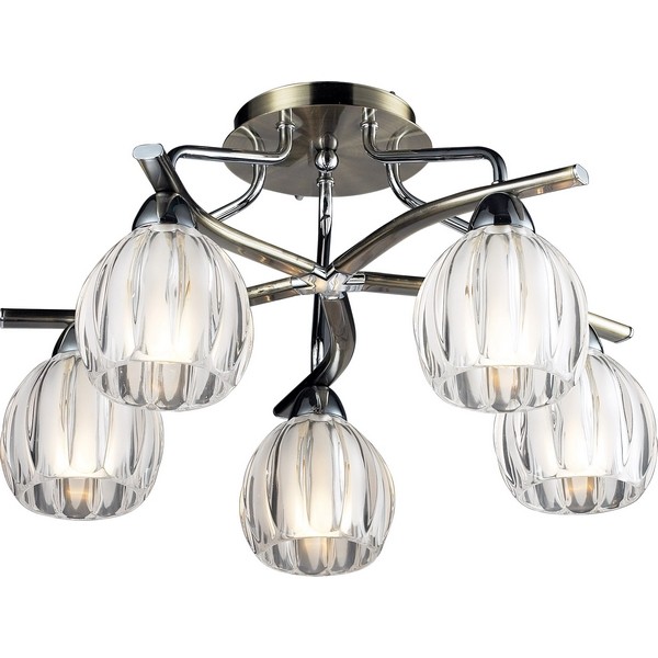 Потолочная люстра 404 404-05-13 chrome + antique brass Потолочная люстра 404 404-05-13 chrome + antique brass