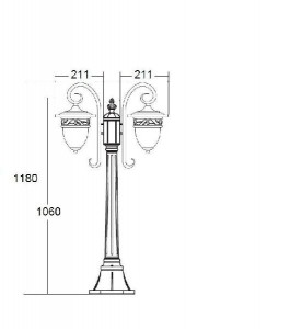 Наземный фонарь 87207/18L A Gb крестовина