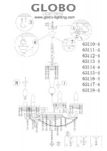Подвесная люстра Cuimbra 63110-4