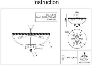 Потолочная люстра Bella DIA750-PT60-WG