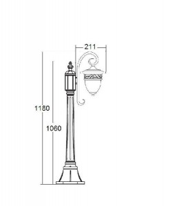 Наземный фонарь 87207/18L Gb крестовина