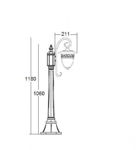 Наземный фонарь  87207/18L Gb  крестовина