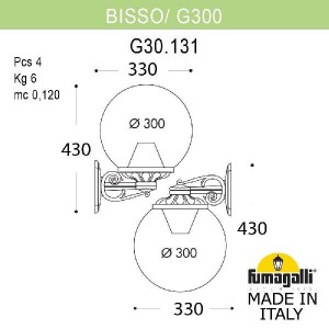 Настенный светильник уличный Globe 300 G30.131.000.BZE27