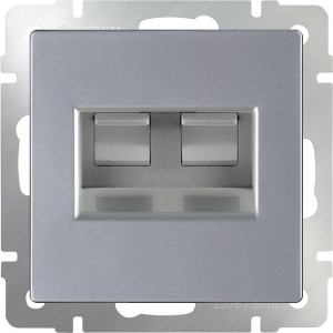 Розетка Серебряный WL06-RJ11+RJ45