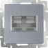 Розетка Серебряный WL06-RJ11+RJ45