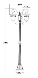 Наземный фонарь 87208/18L A Gb крестовина