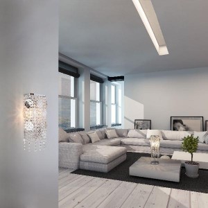 Настенный светильник Flower 10083/2 хром/прозрачный хрусталь Strotskis