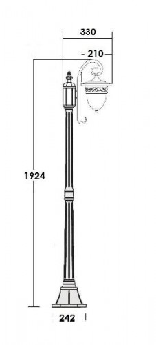 Наземный фонарь  87208/18L Gb  крестовина