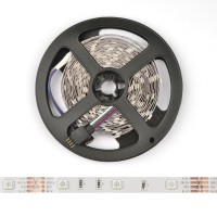 Светодиодная лента  ULS-Q911 5050-30LED/m-8mm-IP20-DC12V-7,2W/m-5M-RGB катушка в герметичной упаковке