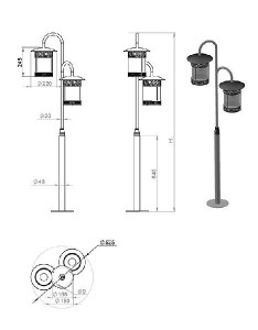 Наземный фонарь Sicilia 120-42/bg-02