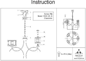 Подвесная люстра Fibi H310-05-G
