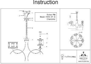 Подвесная люстра Fibi H310-07-G