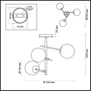 Потолочная люстра Sierra 4454/3C
