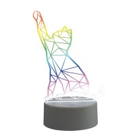 Интерьерная настольная лампа  ULI-M501 RGB/3AAA CATTY/WHITE