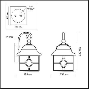 Настенный фонарь уличный Lartua 2309/1W