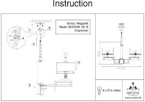 Подвесная люстра Megapolis MOD906-06-N