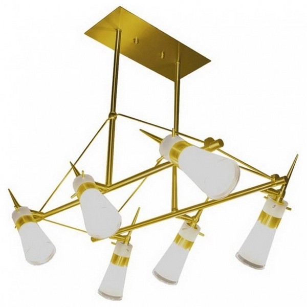 Потолочная люстра P-493 P-493/6 satin gold Потолочная люстра P-493 P-493/6 satin gold