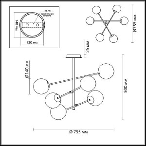 Потолочная люстра Sierra 4454/6C