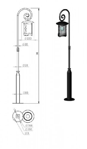 Наземный фонарь Valencia 190-51/brg-03