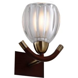 Бра 407 407-01-51ABWBB antique brass + walnut