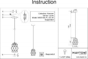 Подвесной светильник Louvre MOD199-PL-03-W